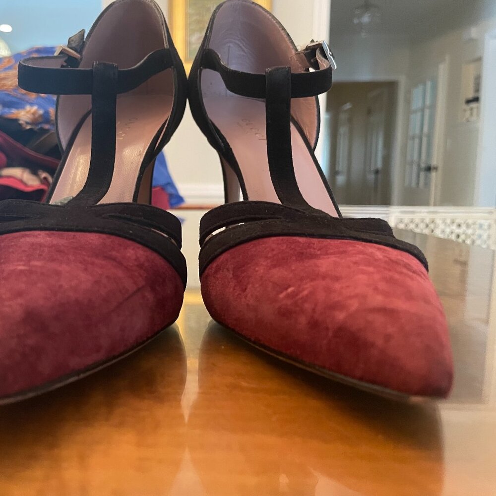 Gucci Suede T-Strap Pumps Size 38 with box - Picture 3 of 7